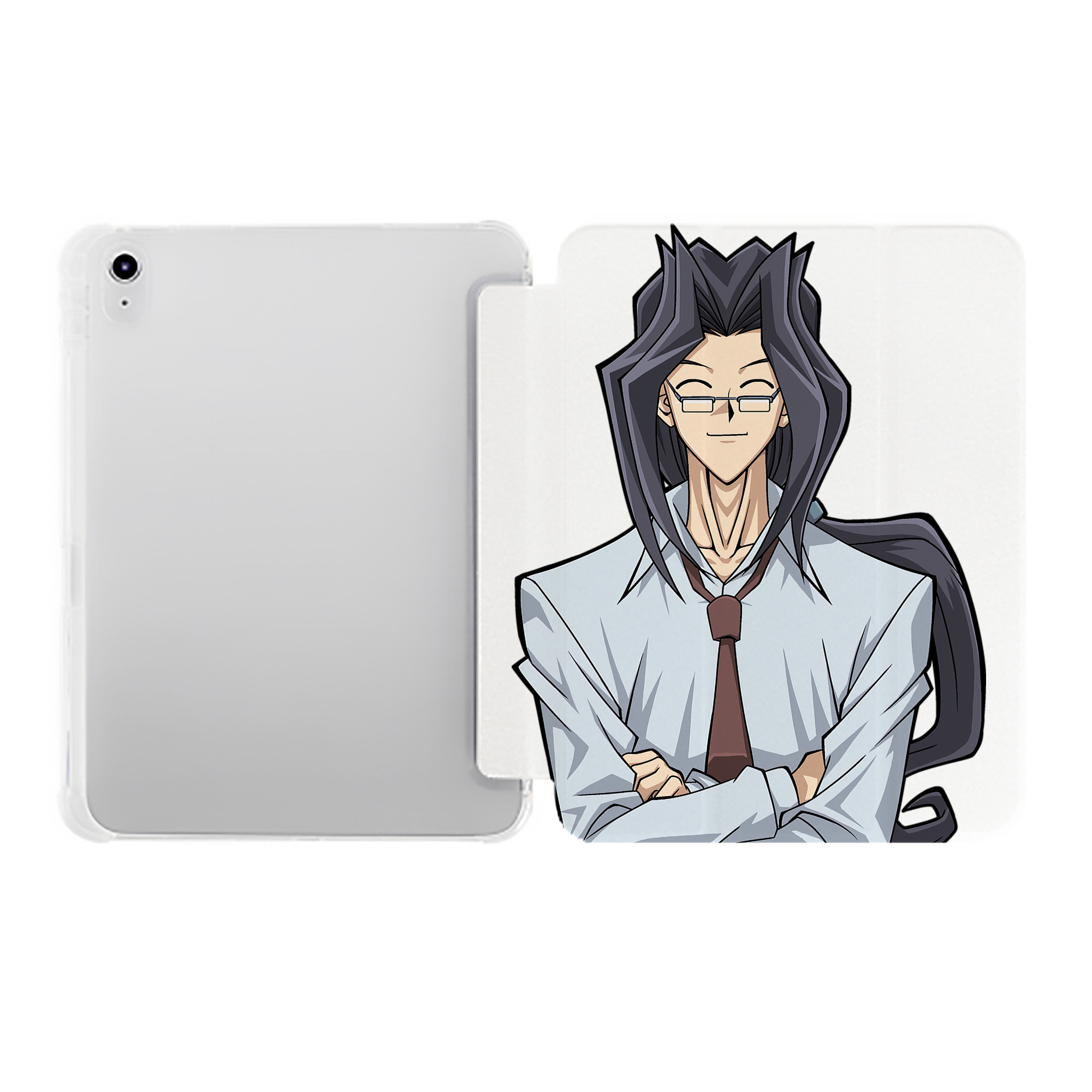 （画像用） 遊☆戯☆王 Yu-Gi-Oh! IPad ケース ペン収納付き 三つ折りスタンド PUレザー×シリコン 対応機種9.5/10.5/10.9インチ